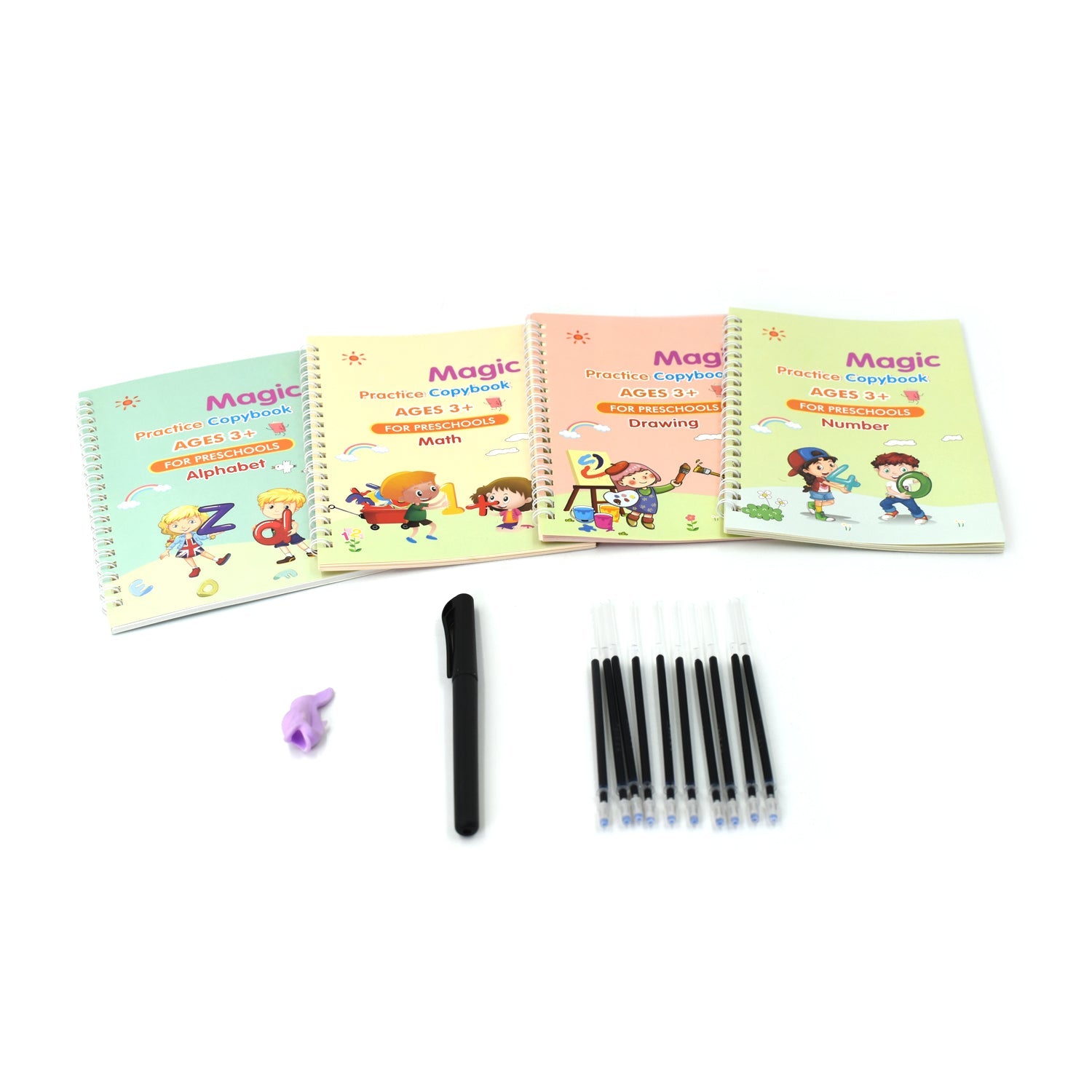 8075 4 Pc Magic Copybook widely used by kids, children’s and even adults also to write down important things over it while emergencies etc - DeoDap 8075 4 Pc Magic Copybook widely used by kids, children’s and even adults also to write down important things over it while emergencies etc - DeoDap